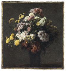 Henri Fantin-Latour Crisantemos en un florero oil painting image